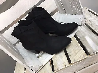 Missguided Western Boot Shoes In Black Colour Many Sizes • £7.59