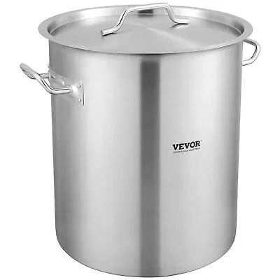 VEVOR Stainless Steel Stock Pot 42Qt Cooking Kitchen Sauce Pot W/ Strainer & Lid • $80.09