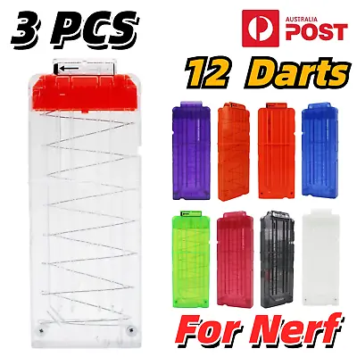 3PCS Darts Clips Soft Bullet Quick Reload 12 Dart For Nerf Elite Magazine Toy AU • $25.10