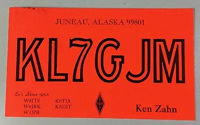 Alaska 1970 QSL Card Juneau Mendenhall Apartments Ken Zahn • $22.86