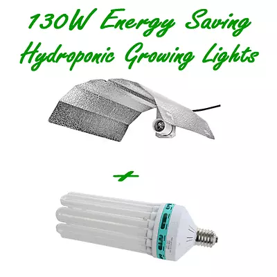 £47.53 • Buy 130w Cfl 6400k (grow) Lamp And Batwing Aluminum Reflector Hydroponic Grow Tent 
