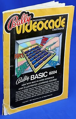 $4.97 • Buy Bally Astrocade Videocade BASIC Manual