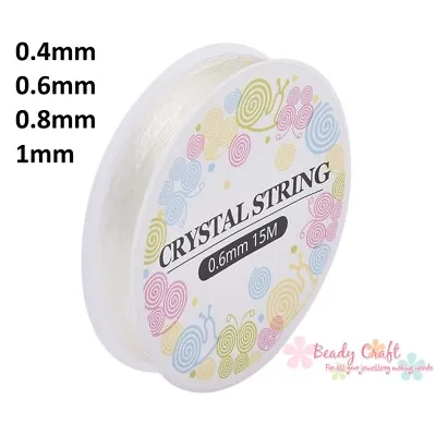 ❤Clear Crystal Elastic Wire Stretch Cord Thread String Jewellery Beading UK ❤ • £2.35
