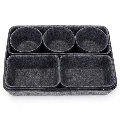 $17.49 • Buy 8Pcs/Set Desk Drawer Organiser Felt Office Boxes Box Set Table Storage Boxes