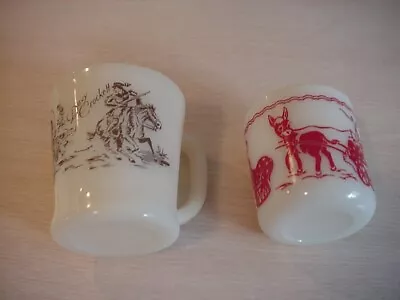 Vintage 1950's  Davy Crockett & Circus Milk Mugs Nice    • $10