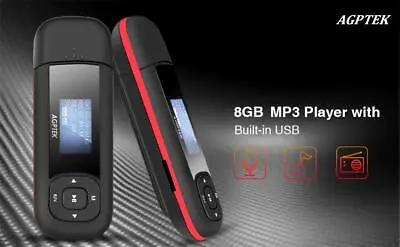 AGPTEK U3 USB Stick Mp3 Player FM Radio 8GB Music Player Micro SD Card MP3/WMA • $29.99