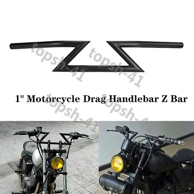 $61 • Buy Motorcycle 7/8  & 1  Handlebars Z Bar Drag Bars For Yamaha Suzuki Honda Harley
