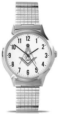 Sekonda Men's Masonic Watch With White Dial And Silver Expanding Strap 90097 • £29.99