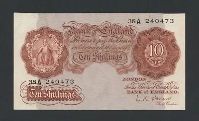 BANK OF ENGLAND 10 Shillings 1955 O'Brien A-Replacement B272 EF Banknotes • £90