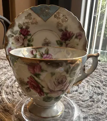 Vintage Tea Cup And Saucer Unbranded Lusterware • $23