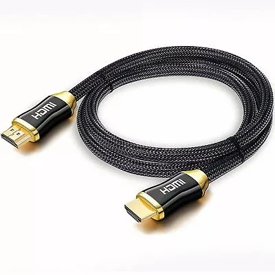 Premium 4k Hdmi Cable 2.0 High Speed Gold Plated Braided Lead 2160p 3d Hdtv Uhd • £7.99