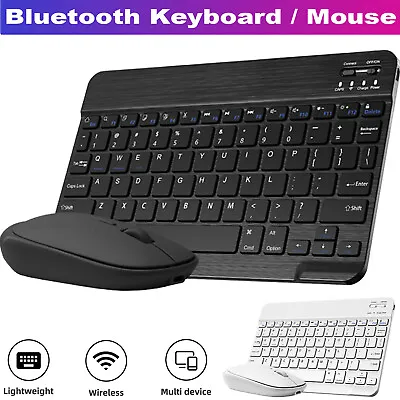 Wireless Bluetooth Keyboard And Mouse Waterproof For Apple IPad Mac PC Computer • $12.59