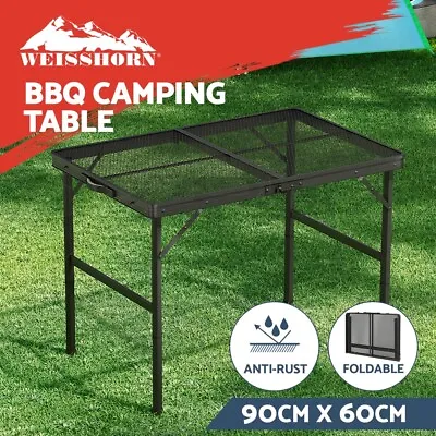 Weisshorn Folding Camping Table 90cm Desk Portable Outdoor Picnic Garden BBQ • $49.95