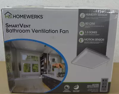 Homewerks Smart Vent Bathroom Ventilation Fan With Motion Sensor And LED Light • $149