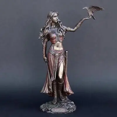 Resin Statues The  Of Battle With Crow & Sword Bronze Morrigan Fin • $16.99