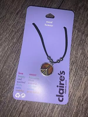 Claire’s Rainbow Peace Sign Mood Color Changing Adjustable Necklace Jewelry • $13.99