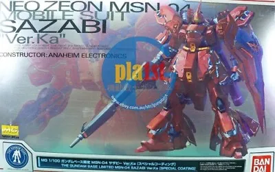 $499 • Buy Brand New P-BANDAI MG 1/100 Gundam Sazabi Ver.Ka 【TITANIUM Finish】