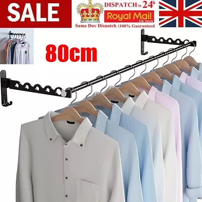 Wall Mounted Drying Rack Clothes Airer Laundry Indoor Outdoor Folding Dryer • £9.99