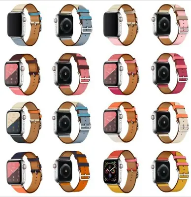 2020 Leather Watch Band Belt Single/Double For Apple Watch Series 5/4/3/2/1/6 • $13.99