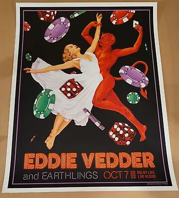 Eddie Vedder And Earthlings Poster Signed /Numbered By Artist Pittides Las Vegas • $367.58