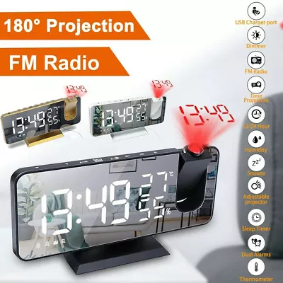 $29.98 • Buy Smart Alarm Clock Digital LED Projector LCD Display Temperature Time Projection