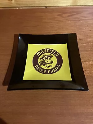 Vintage Mayfield Dairy Farms 5 Inch Advertising Smoke Glass Ashtray • $29.95