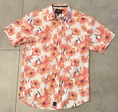 Marc Ecko Cut & Sew Limit Edition Orange Lilies Hawaiian Shirt Size S • $6