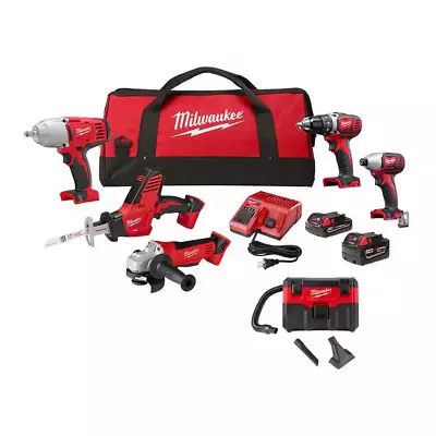 Milwaukee Tool Power Tool Combo Set M18 18V Lithium-Ion  2 5 10 Tool Kit  • $493.95