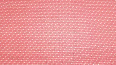 1 Yd Vtg 70's Coral W Raised White Swiss Dot Polyester Knit Fabric 63w Clothing • $7.50