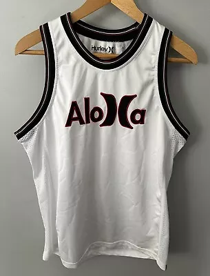 Aloha Hurley Basketball Tank Top Hawaiian Islands White Small EUC • $21.59