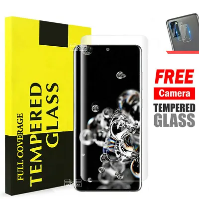 $6.99 • Buy For Samsung Galaxy S20 S21 Ultra S10 S9 S8 Plus Tempered Glass Screen Protector