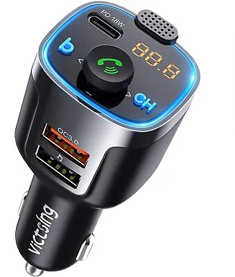 Bluetooth 5.0 FM Transmitter Wireless Bluetooth FM Audio Music MP3 23W PD+QC3.0 • $24.99