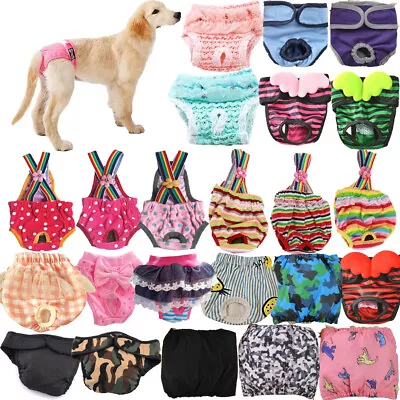 £6.50 • Buy Female Pet Dog Pants Heat In Season Menstrual Sanitary Nappy Diaper Underwear UK