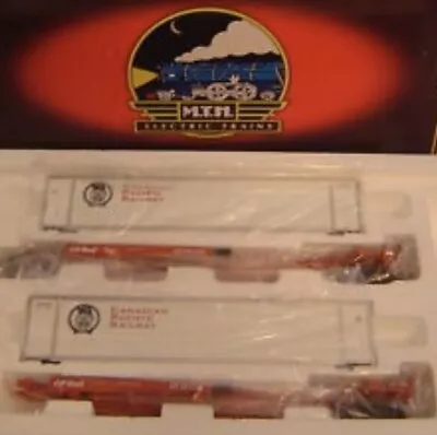 Mth Canadian Pacific 2 Car Spine Set! O Scale Intermodal Containers On Flat • $149.99