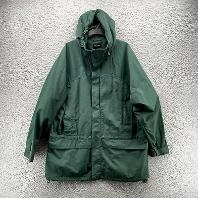 L.L.Bean Jacket Adult XL Tall Green Parka Rain Outdoors Coat Hooded Lined Men's* • $29.68