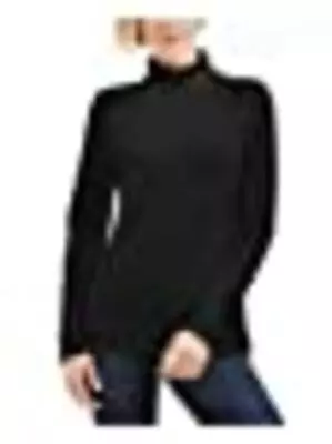 $37 Karen Scott Cotton Turtleneck Sweatshirt Deep Black Size Large • $12