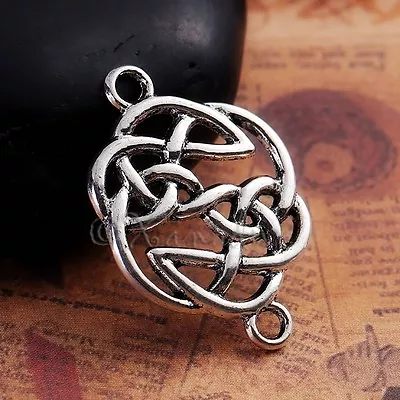 Celtic Knots Antiqued Silver Plated Connector Charms C0719 - 10 20 Or 50PCs • $2.50