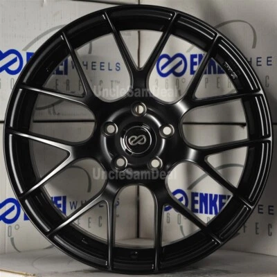 $1146 • Buy 18x9.5 5x100 45 OFFSET ENKEI RAIJIN 14 MESH SPOKE MATTE BLACK SPORT WHEELS SET 4