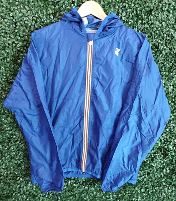 K-Way Le Vrai Hooded Windbreaker Blue Rain Jacket Packable Youth 14Y / Adult M • $19.99