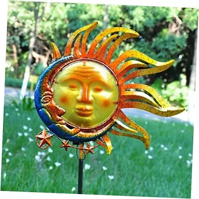 Sun Garden Stake Decor Metal Glass Yard Art Decorations Metal Sun Stakes  • $44.78