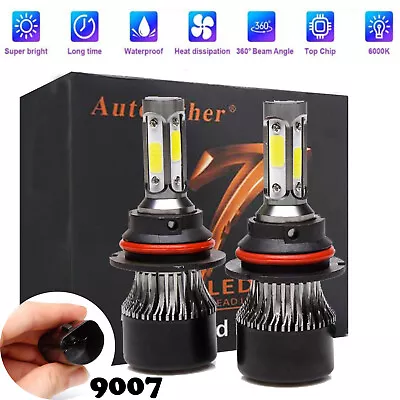 9007 HB5 LED Headlight Kit Hi/Lo Beam 1600W 192000LM Car Bulbs 6000K White 4Side • $11.80