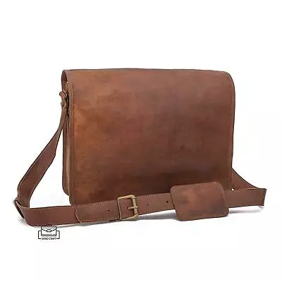 Men's Genuine Leather Messenger Shoulder Bag All Laptop Case Briefcase Attache • $80
