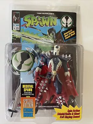 1994 McFarlane’s Toys MEDIEVAL SPAWN Series 1 Action Figure W/ Comic Book New! • $14.99