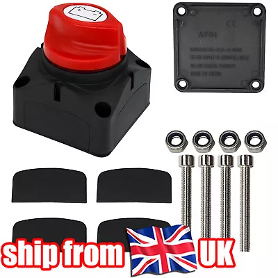Removable Knob Marine Boat Battery Isolator Cut Off Kill Switch 300A 12V/24V UK • £9.49