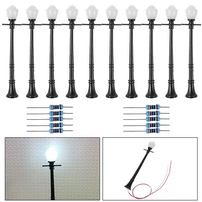 10x/20x/50x LCX04 Model Railway Lamppost Lamps Street Lights O Scale LEDs • $53.35
