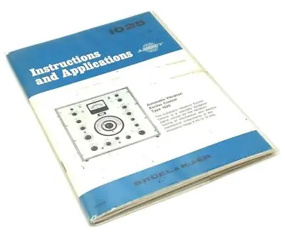 Bruel & Kjaer Model 1025 Vibration Exciter Control Instruction Manual • $39.99