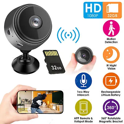 £11.89 • Buy 1080P HD IR Wireless WiFi CCTV Indoor &Outdoor MINI IP Camera CAM Home Security