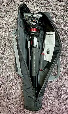 MANFROTTO MT190XPRO4 4-Section Aluminium Tripod With MVH502AH Fluid Video Head • £67