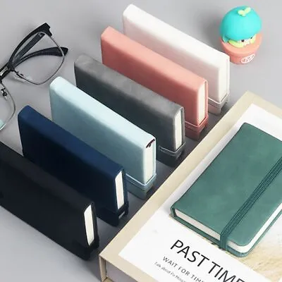 £4.43 • Buy Small A7 Notebook Mini Portable Diary Pocket Book Notepad Thick PU Leather Gift