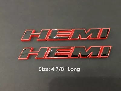 2x OEM Hemi Emblems Badges Side  Oblique For Challenger Chrysler L Red Frame • $19.59